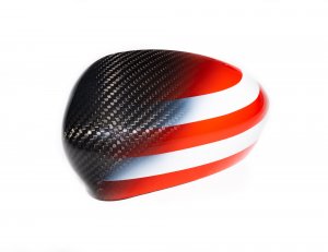 FIAT 500 Mirror Covers - Carbon Fiber - American Flag 